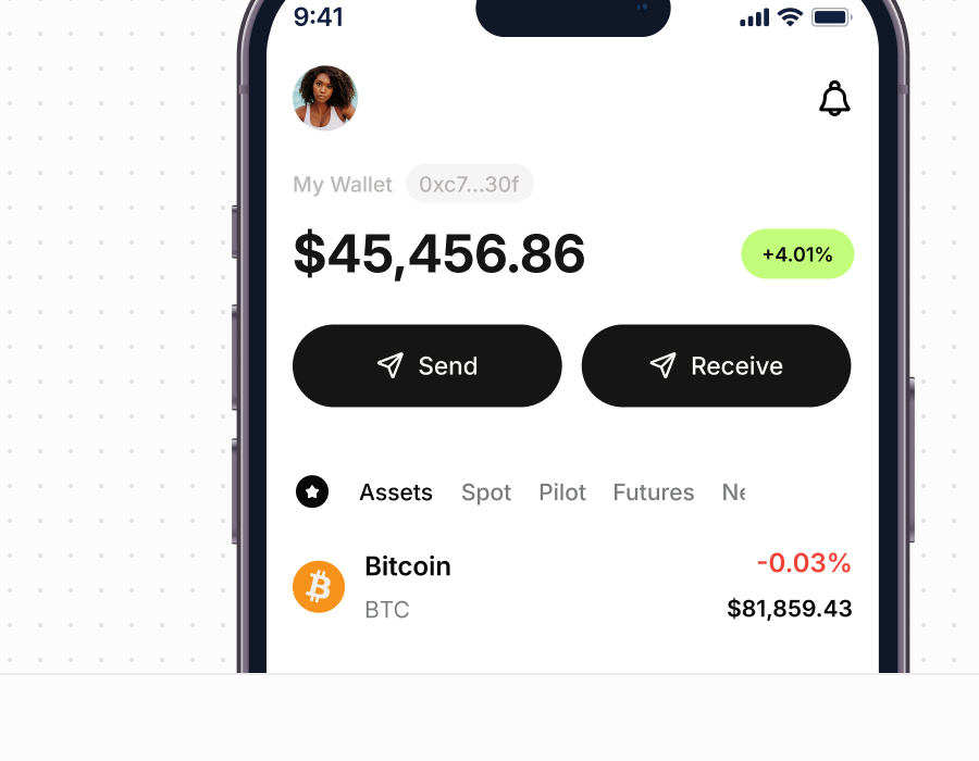 Mobile wallet app screen mockup